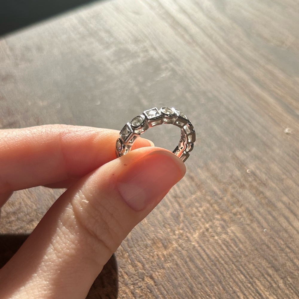 Sterling Silver CZ  Eternity Ring | TYCOON | Mixed Cut Cubic Zirconia Band